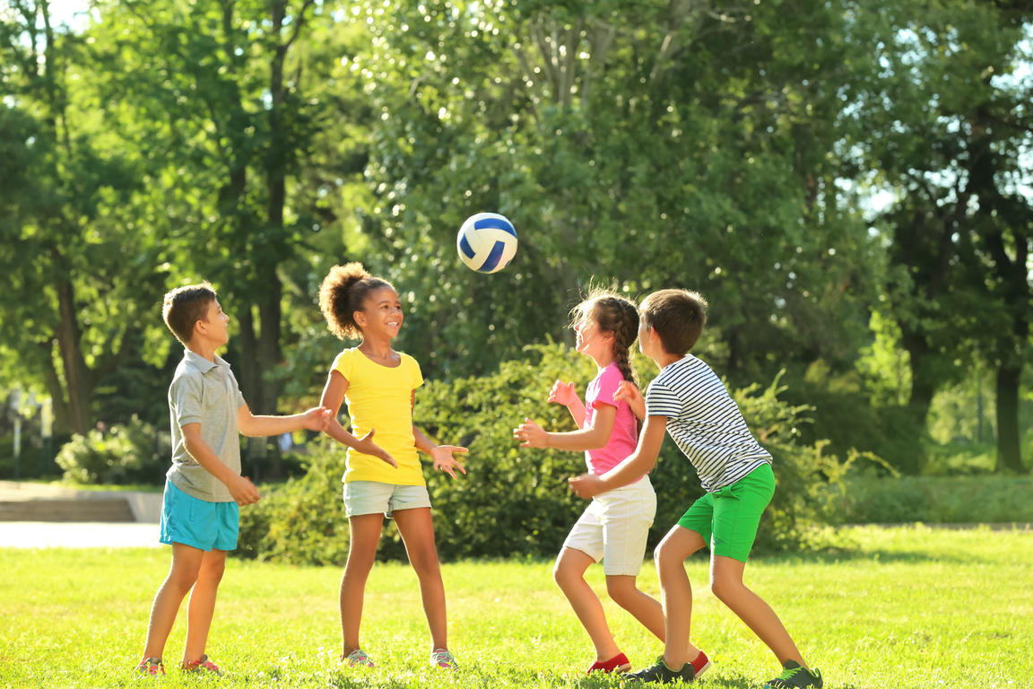 Children Playing with Ball in a Park